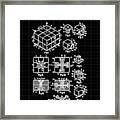 Rubik's Cube Patent 1983 - Black And White Framed Print