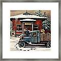Rural Post Office At Christmas Framed Print
