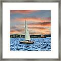 Sailboat Off The Beautiful Coast Of Rockland, Maine Framed Print