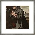 'saint Anthony Of Padua With The Infant Christ'. 1635 - 1650. Oil On Canvas. Framed Print