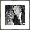 Salvador Dali With His Head Of Dante Framed Print