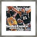 San Antonio Spurs Tim Duncan, 1999 Nba Western Conference Sports Illustrated Cover Framed Print
