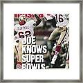 San Francisco 49ers Qb Joe Montana, Super Bowl Xxiv Sports Illustrated Cover Framed Print