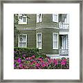 San Souci Cottage And Pink Azaleas On Jekyll Island Framed Print