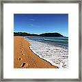 Sand Beach And Waves Framed Print