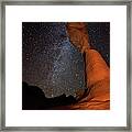 Sandstone Arch Meets Milky Way Skies Framed Print