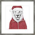 Santa Lion Framed Print