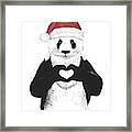 Santa Panda Framed Print