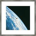 Satellite In Orbit Around The Earth Framed Print