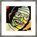 Scary Man With Bandaged Head Laughing Framed Print