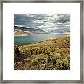 Scattered Clouds Over Kamloops Lake And Framed Print