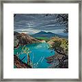 Scenic View Of Ijen Blue Crater During A Cloudy Morning Framed Print