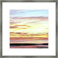 Scenic View Of Sunset Over The Pacific Framed Print