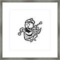 Scotsman Playing Bagpipes Framed Print