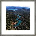 Scotts Flat Lake And Lower Scotts Flat Reservoir Aerial Framed Print