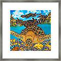 Sea Turtle And Atlantic Cowrie Shell Framed Print