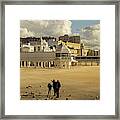 Seagulls At Caleta Beach Cadiz Spain Framed Print