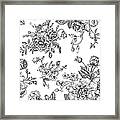 Seamless  Pattern With Bouquet Of Framed Print