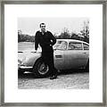 Sean Connery With 007s Aston Martin Framed Print