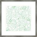 Seaweed And Shells Pattern Framed Print