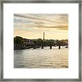 Seine River And Pont Des Arts Bridge Framed Print