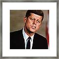 Senator John F. Kennedy Campaigning Framed Print