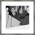 Senator Joseph Mccarthy Waving Document Framed Print