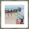 Senegal, Saint Louis, People On Beach Framed Print