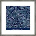 Seoul Blueprint City Map Framed Print