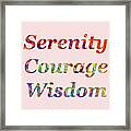 Serenity Courage Wisdom 1001 Framed Print