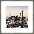 Shanghai Skyline At Dusk Framed Print