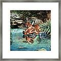 Sharing The Water Framed Print