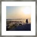 Shepherds And Their Donkeys Framed Print