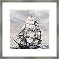 Ship At Sea Framed Print