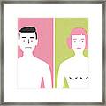 Shirtless Man And Woman Framed Print