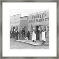 Shopkeepers And Customers Framed Print