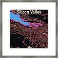 Silicon Valley Map Framed Print