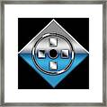 Silver And Blue On Black Wide 2 Framed Print