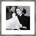 Sinatra And Grace Kelly Rehearse Song Framed Print