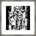 Sketched Robot Graphic Framed Print