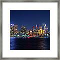 Skyline At Night - Philadelphia Cityscape Framed Print