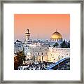 Skyline Of The Old City At He Western Framed Print