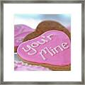 Small Gingerbread Hearts Decorated With Pink Glac Icing Framed Print