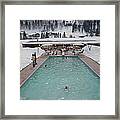Snow Round The Pool Framed Print