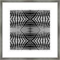 Snow Shadows - Abstract Mirrored Shadow Pattern Cast By Deck Railing On Fresh Snow At Night Framed Print