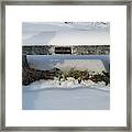 Snowy Bench Framed Print