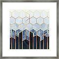Soft Blue Hexagons Framed Print