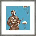Soldier And Paratroopers Framed Print