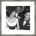 Sophia Loren And Husband Carlo Ponti Framed Print