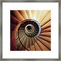 Spiraling Staircase, Overhead View Framed Print